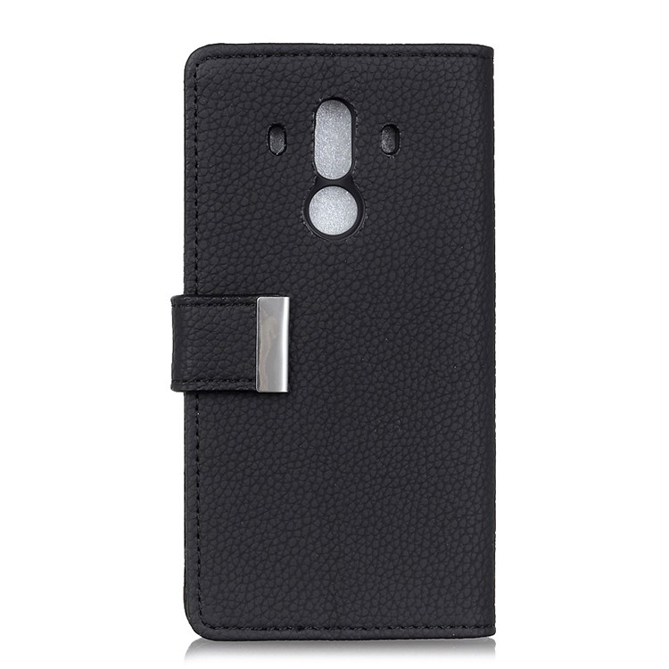 Litchi Texture PU Leather Wallet Stand Flip Magnetic Case for Huawei Mate 10 Pro - Black-1