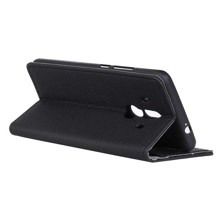Litchi Texture PU Leather Wallet Stand Flip Magnetic Case for Huawei Mate 10 Pro - Black-3