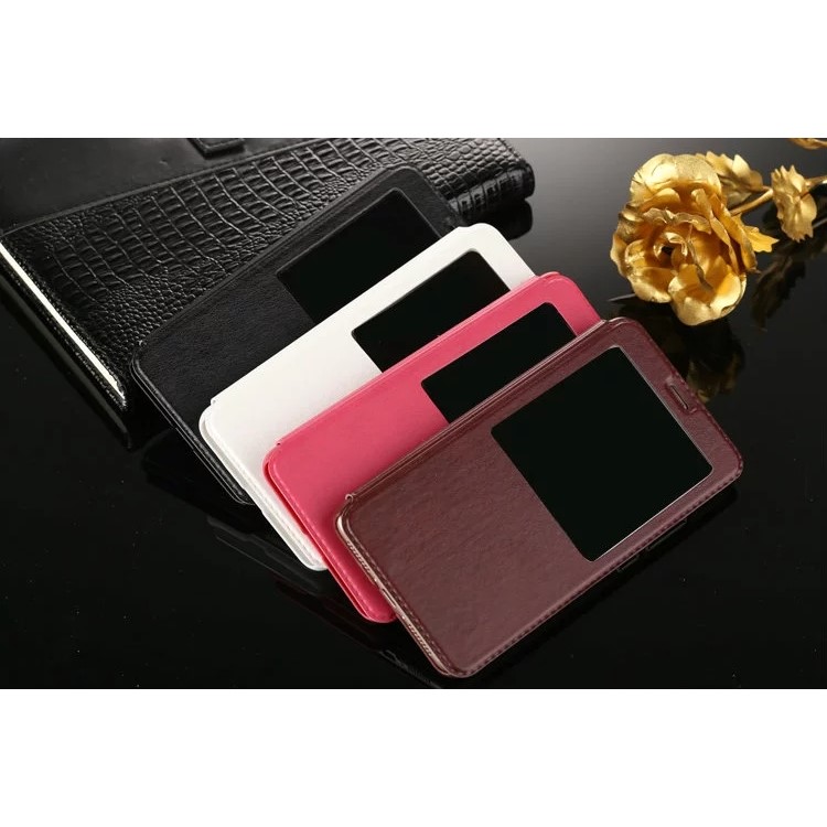 For Huawei Mate 9 View Window PU Leather Stand Cover - Brown-10