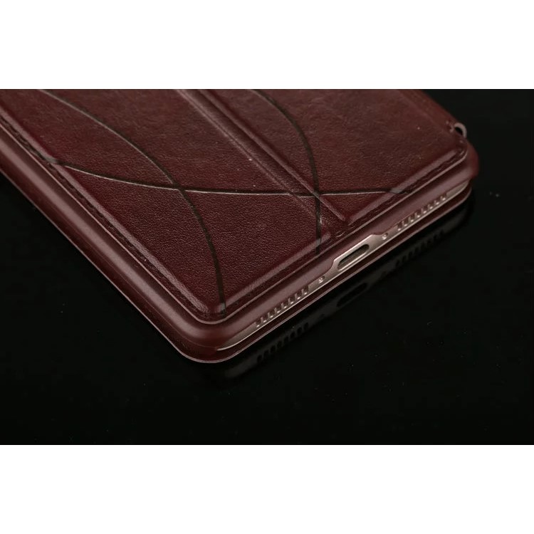 For Huawei Mate 9 View Window PU Leather Stand Cover - Brown-9