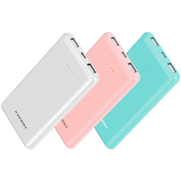 MOMAX iPower Minimal Dual USB 10000mAh Power Bank for iPhone Samsung Huawei - White-12