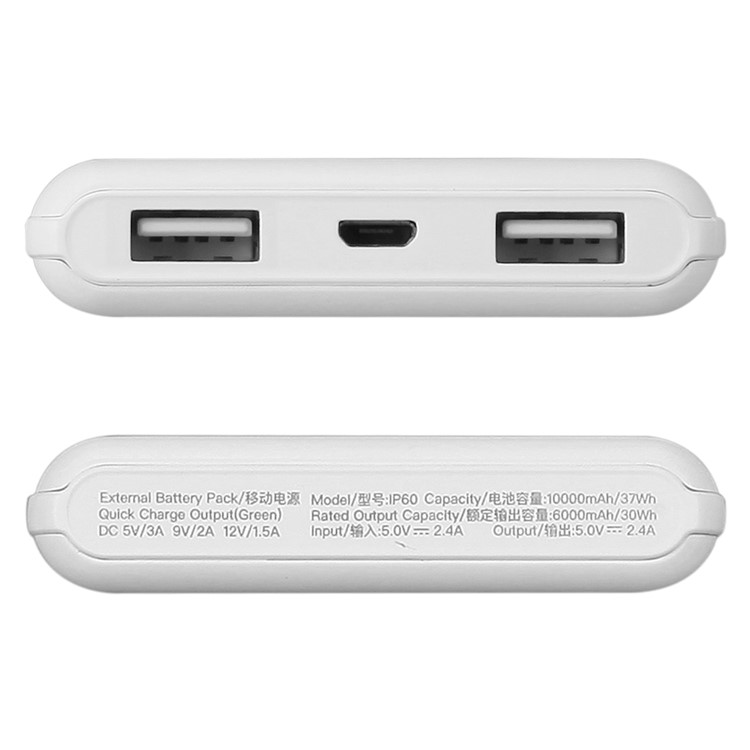 MOMAX iPower Minimal Dual USB 10000mAh Power Bank for iPhone Samsung Huawei - White-5