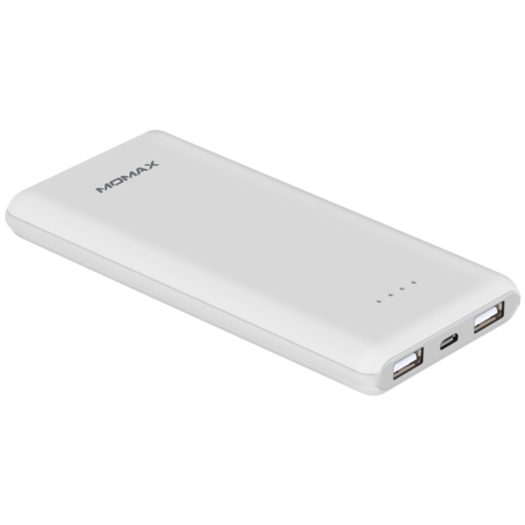 MOMAX iPower Minimal Dual USB 10000mAh Power Bank for iPhone Samsung Huawei - White-7