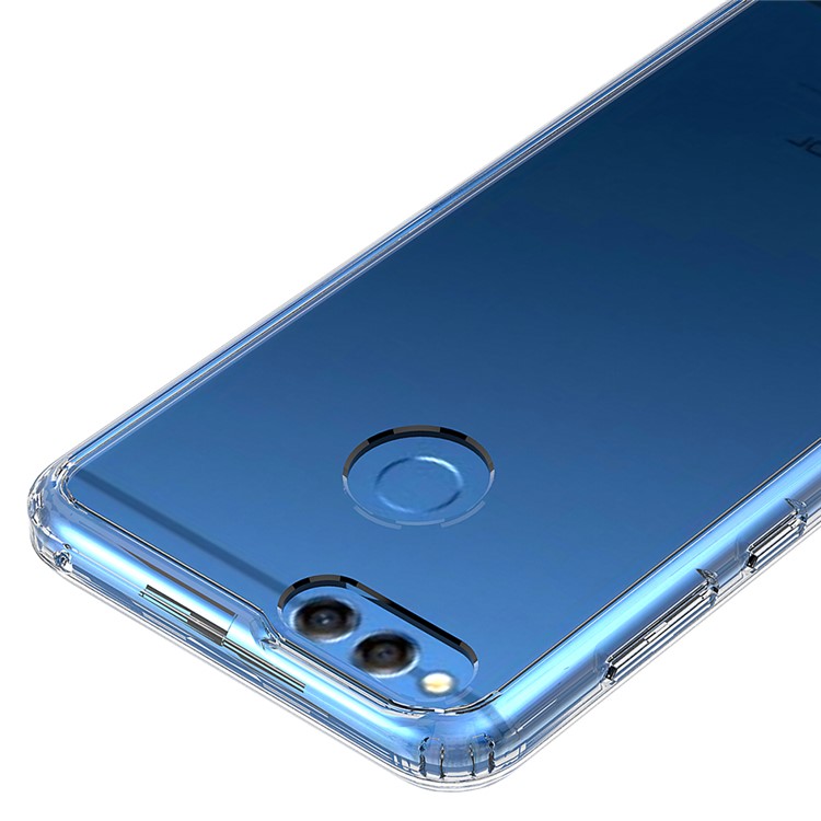For Huawei Honor 7X Clear Acrylic + Soft TPU Shockproof Case Cover - Transparent-8