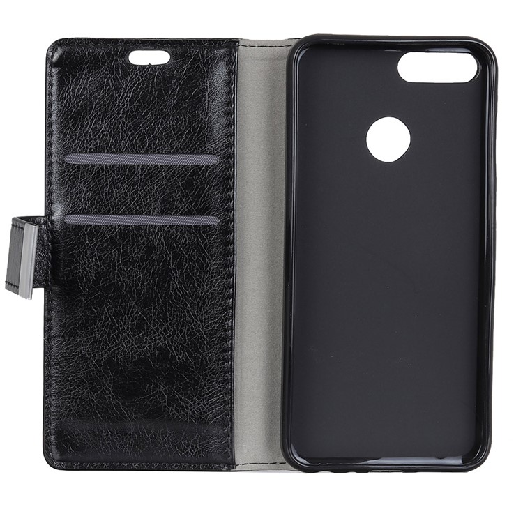 Textured Leather Wallet Case for Huawei Honor 9 Lite / Honor 9 Youth Edition - Black-2