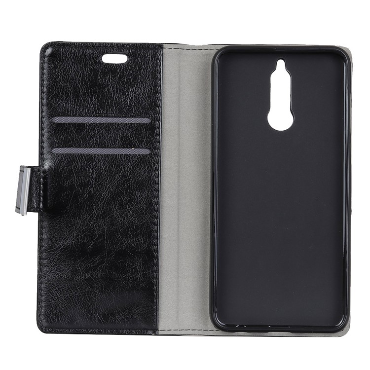 Textured Leather Wallet Case for Huawei Mate 10 Lite / nova 2i / Maimang 6 / Honor 9i (India) - Black-2