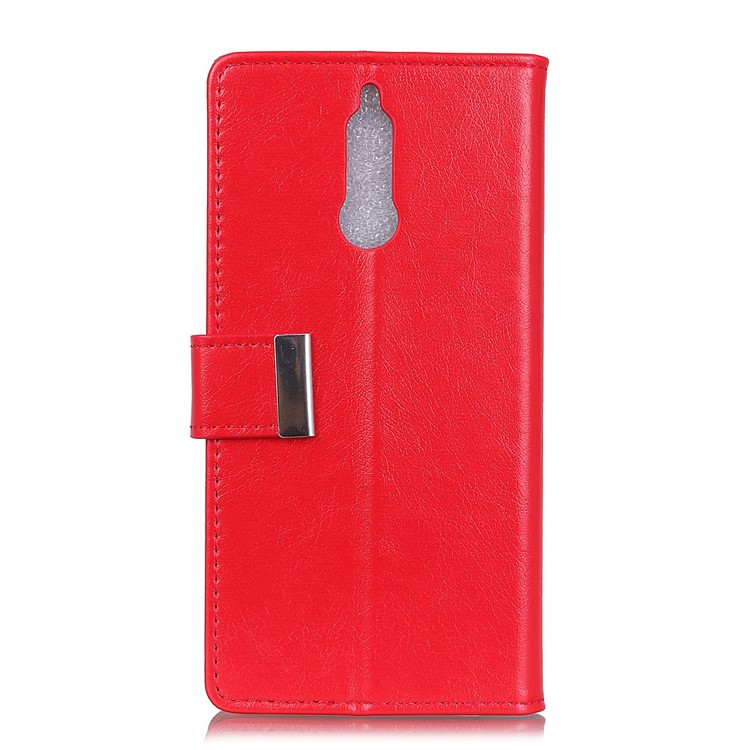 Textured Leather Wallet Case Phone Shell for Huawei Mate 10 Lite / nova 2i / Maimang 6 / Honor 9i (India) - Red-1