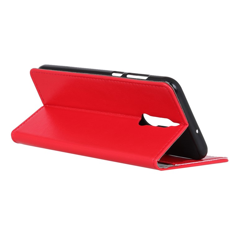 Textured Leather Wallet Case Phone Shell for Huawei Mate 10 Lite / nova 2i / Maimang 6 / Honor 9i (India) - Red-3