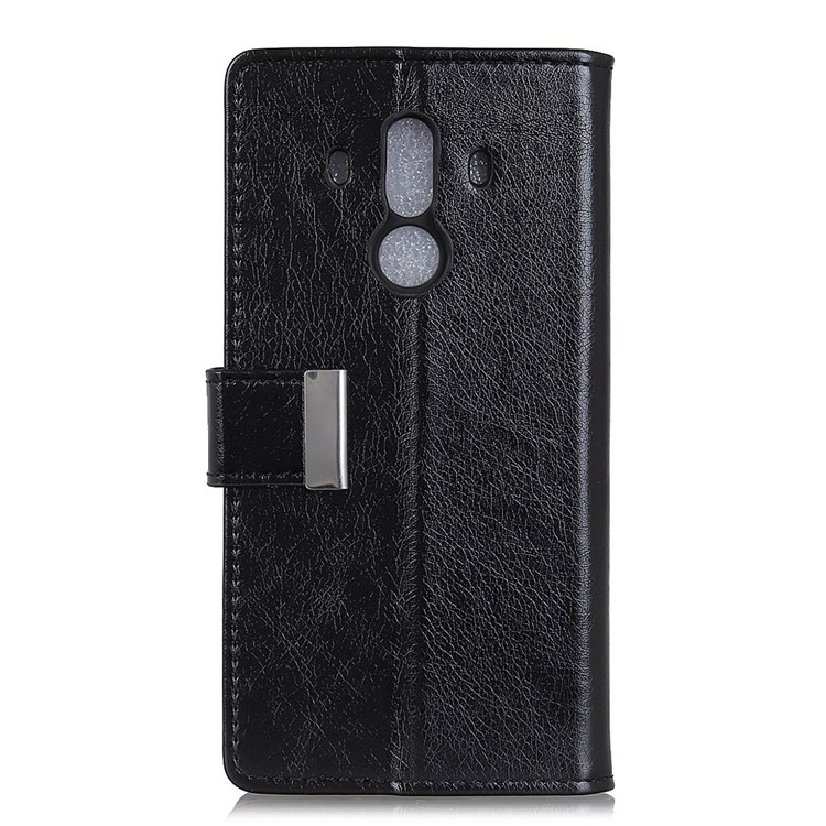 Textured Leather Wallet Case for Huawei Mate 10 Pro - Black-1