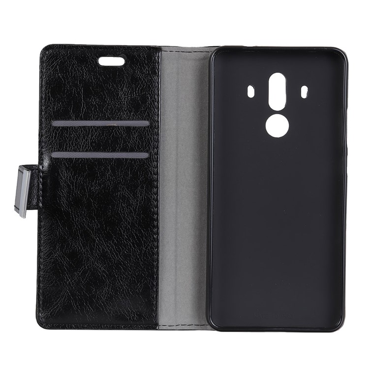 Textured Leather Wallet Case for Huawei Mate 10 Pro - Black-2