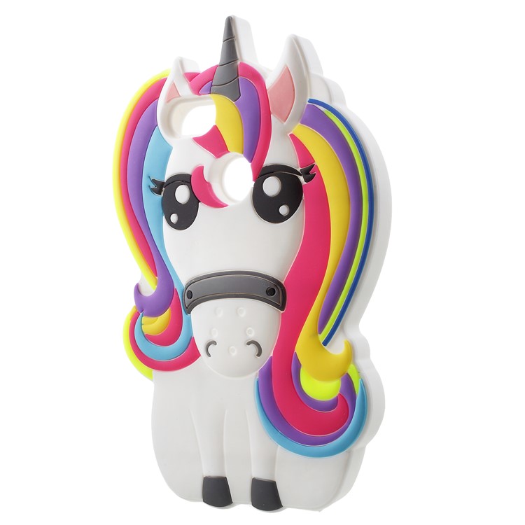 Lovely 3D Unicorn Silicone Mobile Phone Case for Huawei Y6 Pro (2017) / Enjoy 7 / P9 lite mini-2