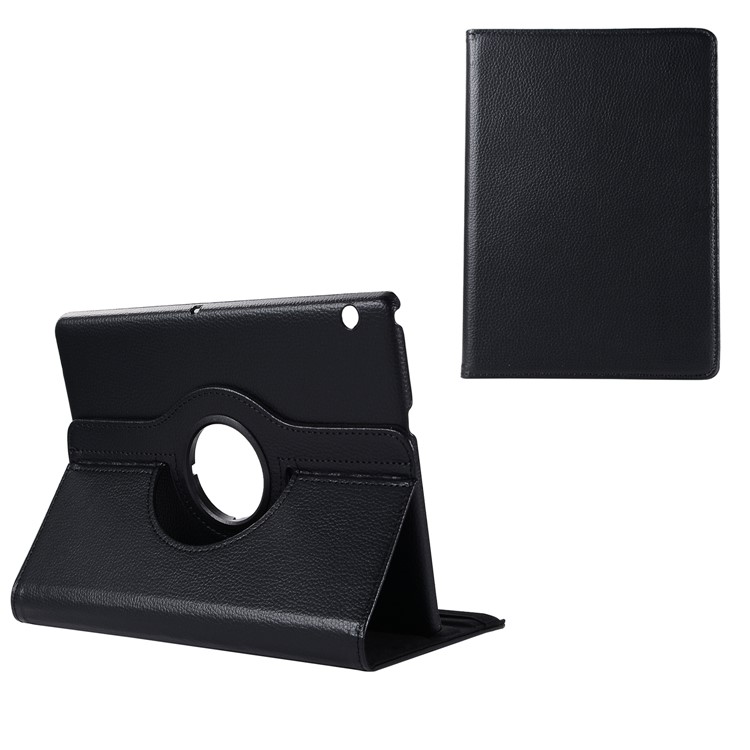 Litchi Texture 360 Degree Rotary Stand Leather Case for Huawei MediaPad T3 10 9.6 inch - Black-1