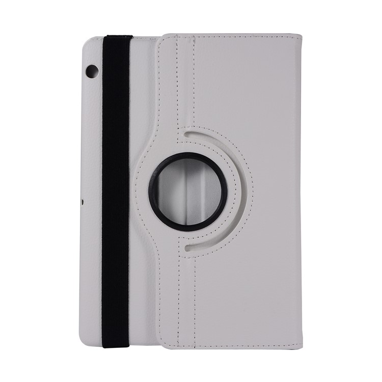 Litchi Texture 360 Degree Rotary Stand Leather Cover for Huawei MediaPad T3 10 9.6 inch - White-1