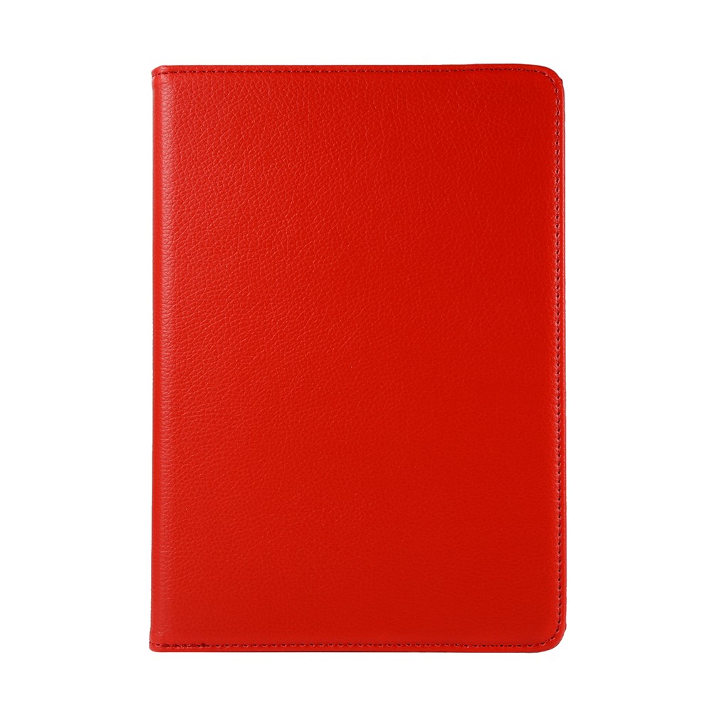 Lichi Textura 360 Graus Stand Girary Shell Para Huawei MediaPad T3 10 9.6 Polegadas - Vermelho-2