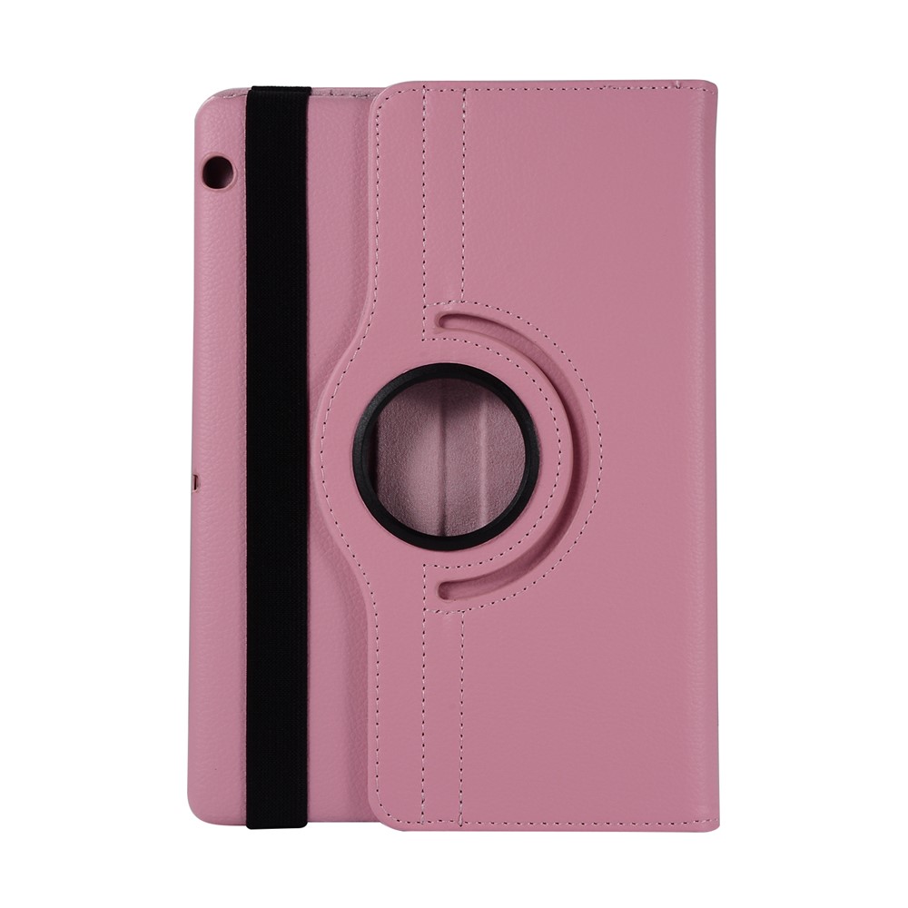 Litchi Grain 360 Degree Rotary Stand Leather Cover Case for Huawei MediaPad T3 10 9.6 inch - Pink-1