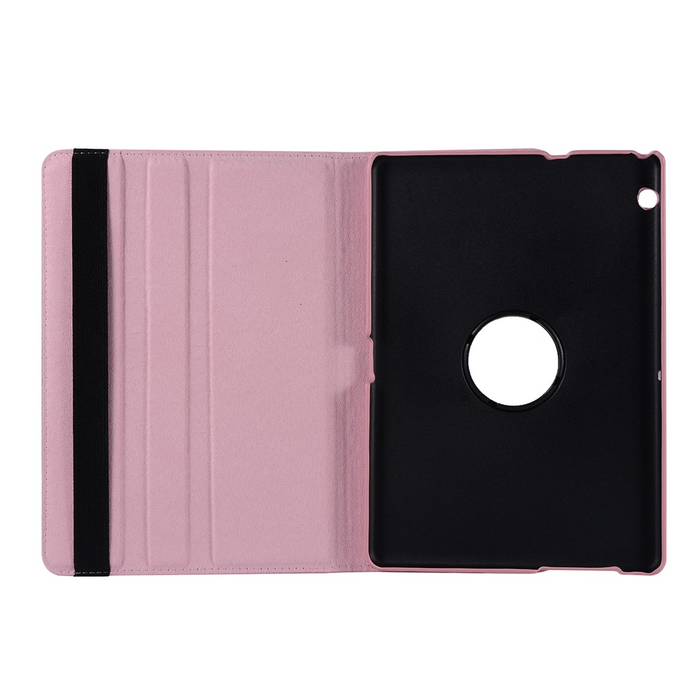 Litchi Grain 360 Degree Rotary Stand Leather Cover Case for Huawei MediaPad T3 10 9.6 inch - Pink-3