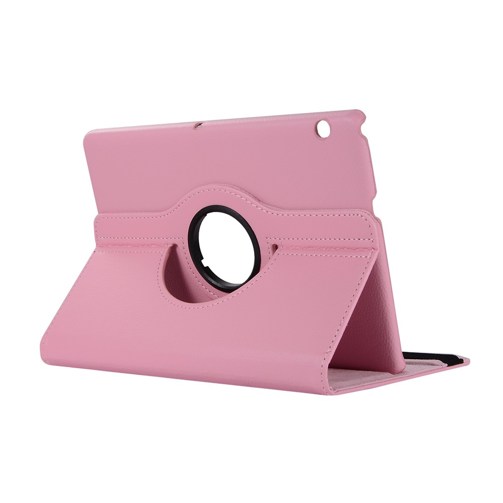 Litchi Grain 360 Degree Rotary Stand Leather Cover Case for Huawei MediaPad T3 10 9.6 inch - Pink-4