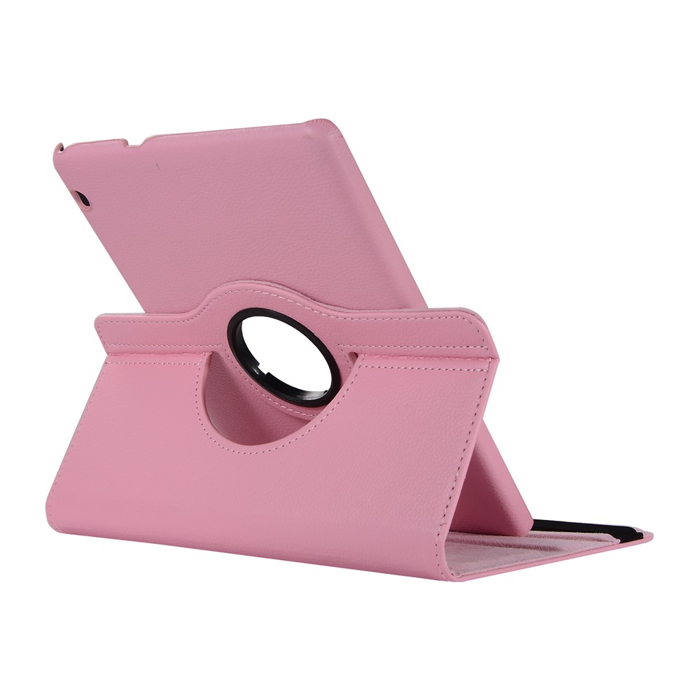 Litchi Grain 360 Degree Rotary Stand Leather Cover Case for Huawei MediaPad T3 10 9.6 inch - Pink-5