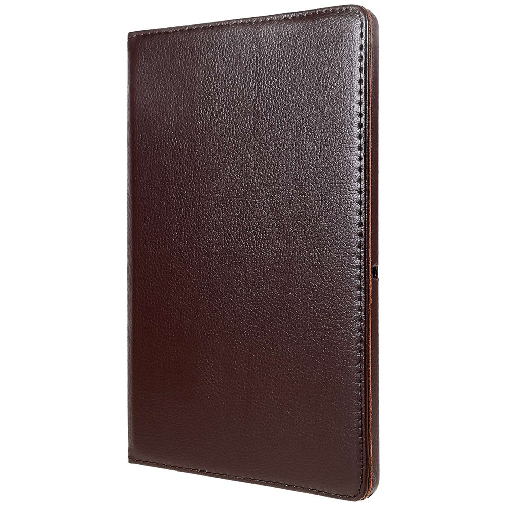 Litchi Grain 360 Degree Rotary Stand Leather Cover Shell for Huawei MediaPad T3 10 9.6 inch - Coffee-3