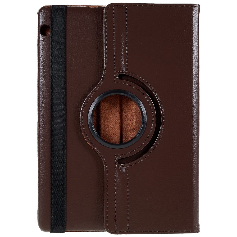 Litchi Grain 360 Degree Rotary Stand Leather Cover Shell for Huawei MediaPad T3 10 9.6 inch - Coffee-4