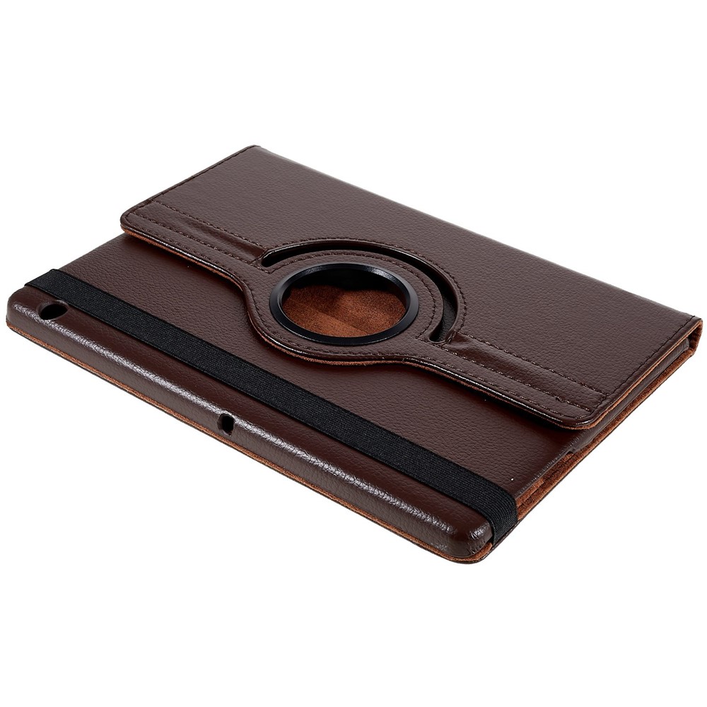 Litchi Grain 360 Degree Rotary Stand Leather Cover Shell for Huawei MediaPad T3 10 9.6 inch - Coffee-6