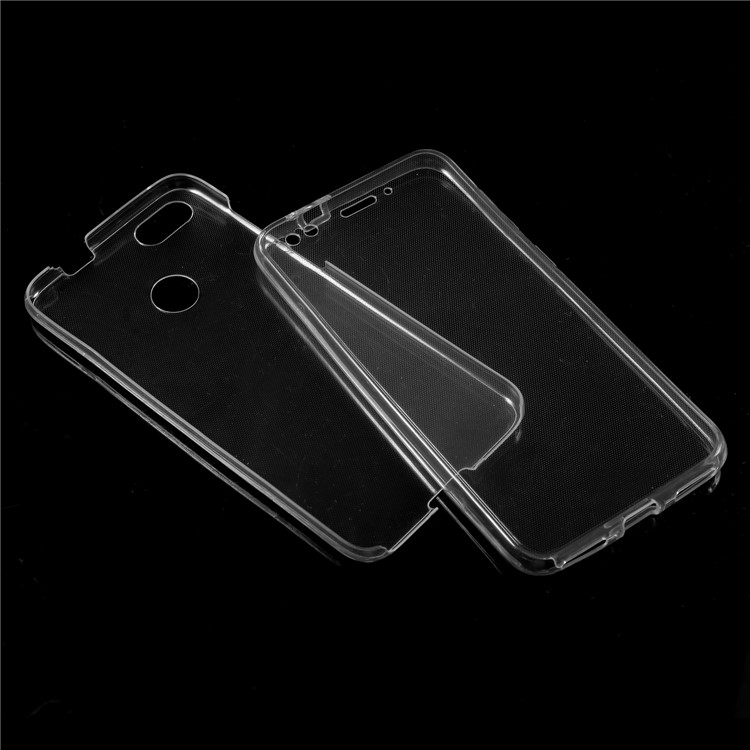 2-in-1 Touchable TPU Case (Front + Back) for Huawei Y6 Pro (2017)/Enjoy 7/P9 lite mini - Transparent-1