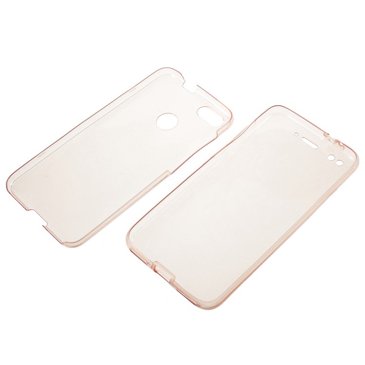 2-in-1 Touchable TPU Shell (Front + Back) for Huawei Y6 Pro (2017)/Enjoy 7/P9 lite mini - Rose Gold-3