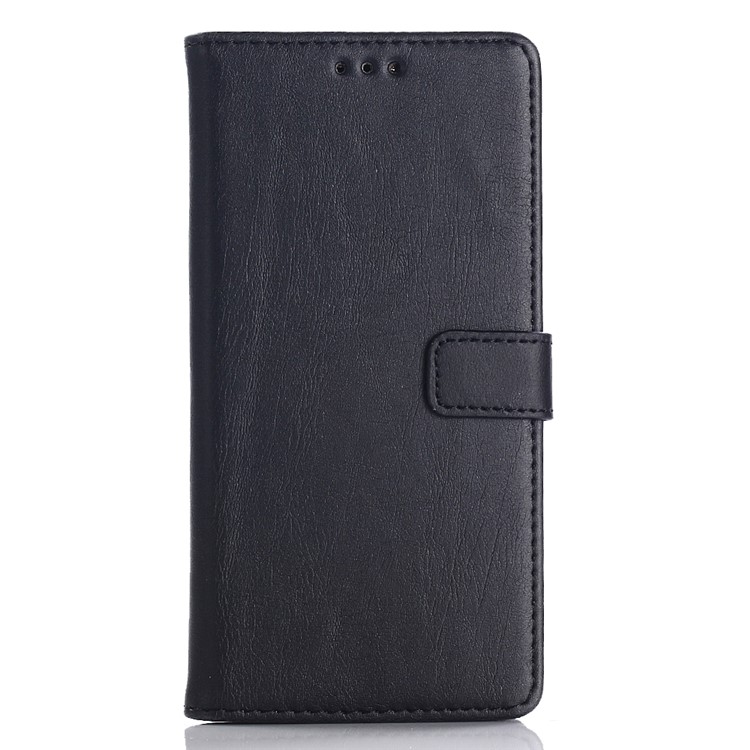 Crazy Horse Retro Leather Wallet Stand Case for Huawei P Smart/Enjoy 7S - Black-2