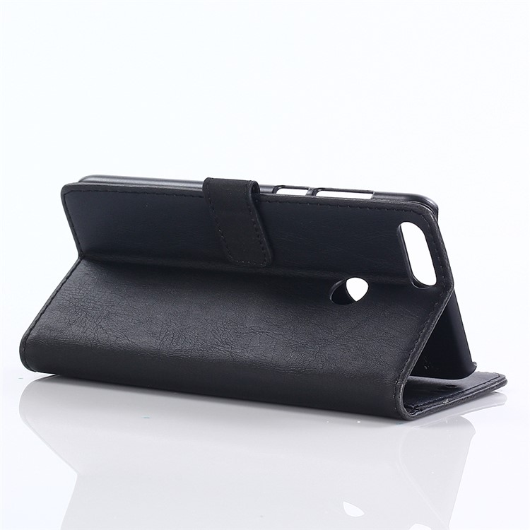 Crazy Horse Retro Leather Wallet Stand Case for Huawei P Smart/Enjoy 7S - Black-9