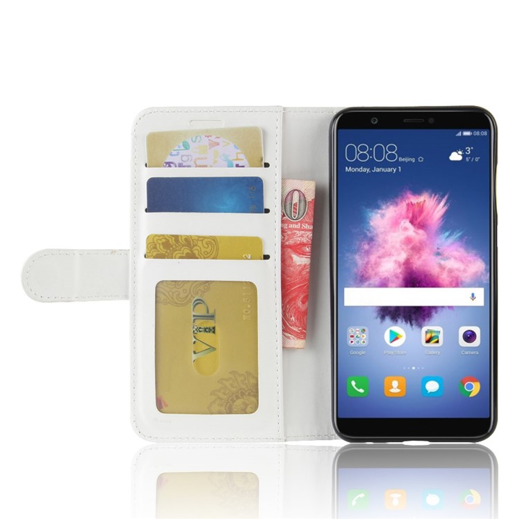 Crazy Horse Texture Wallet Leather Phone Cover for Huawei P Smart / Enjoy 7S - White-5