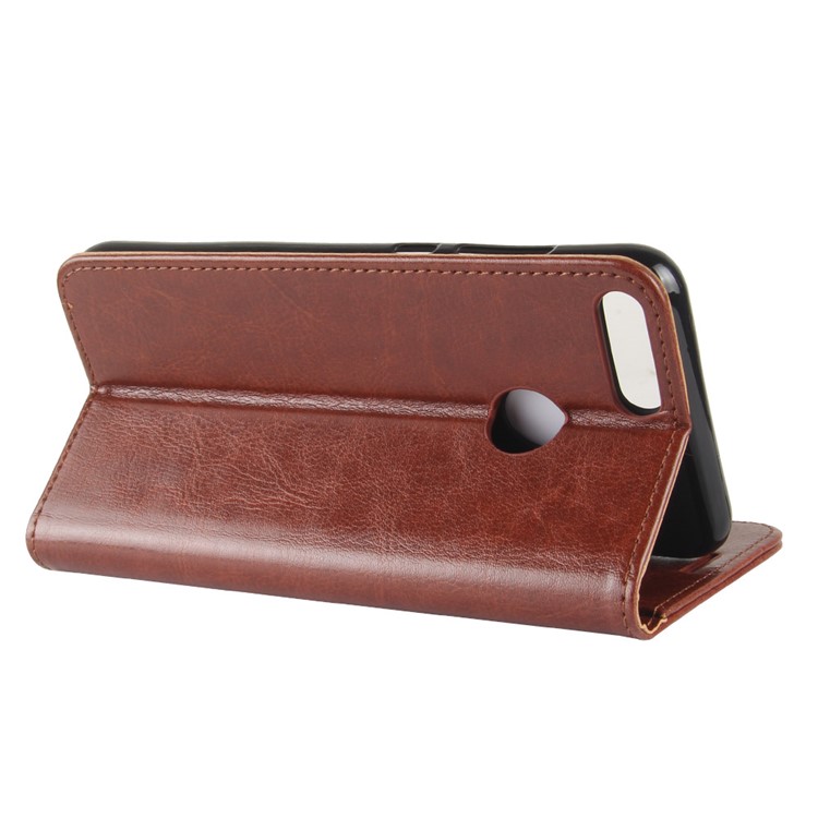 Crazy Horse Texture Wallet Leather Mobile Cover for Huawei P Smart / Enjoy 7S - Brown-6