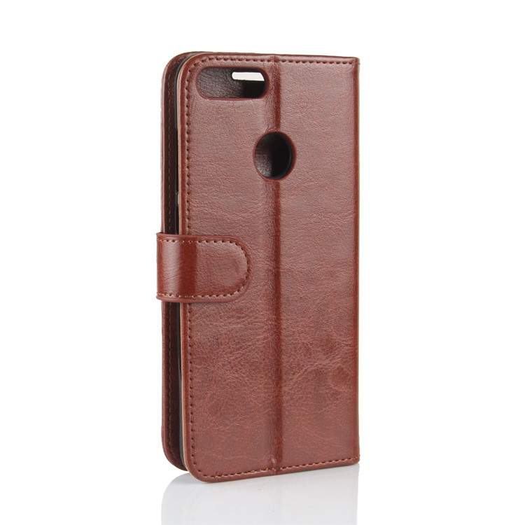 Crazy Horse Texture Wallet Leather Mobile Cover for Huawei P Smart / Enjoy 7S - Brown-7