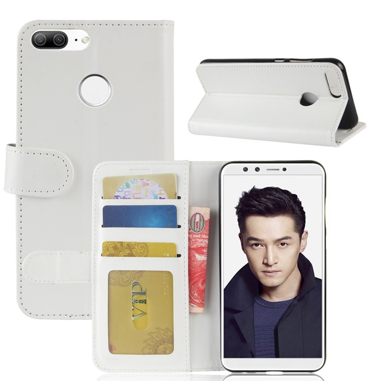 Crazy Horse Texture Leather Wallet Stand Case for Huawei Honor 9 Lite / Honor 9 Youth Edition - White-2