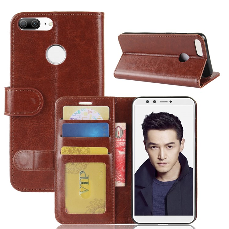 Crazy Horse Texture Leather Wallet Phone Shell for Huawei Honor 9 Lite / Honor 9 Youth Edition - Brown-2