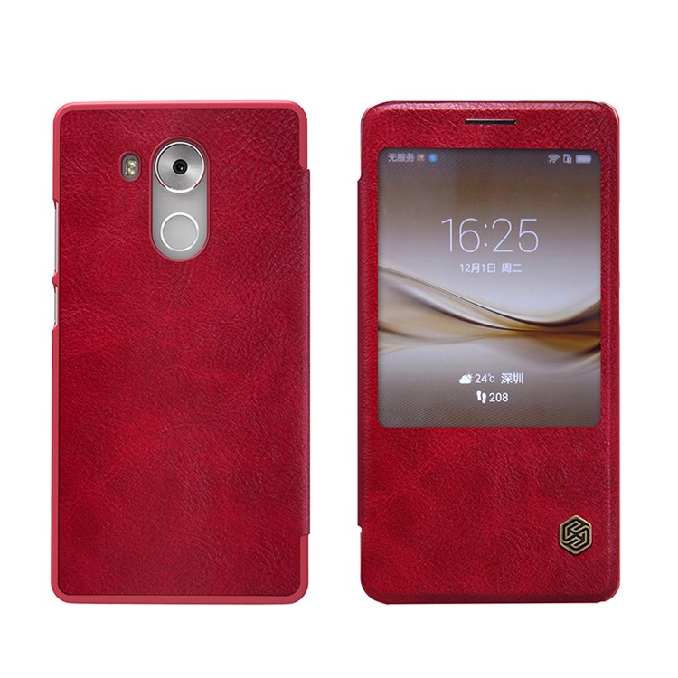 NILLKIN Qin Series Window View Leather Smart Cover for Huawei Mate 8 / Ascend Mate8 - White-2