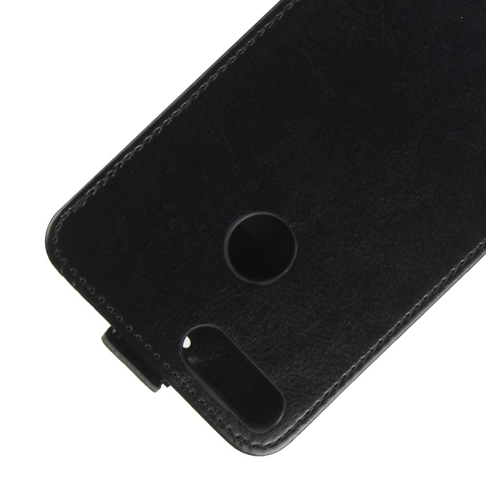 Crazy Horse Texture Vertical Flip Card Holder Leather Case for Huawei P Smart / Enjoy 7S - Black-3
