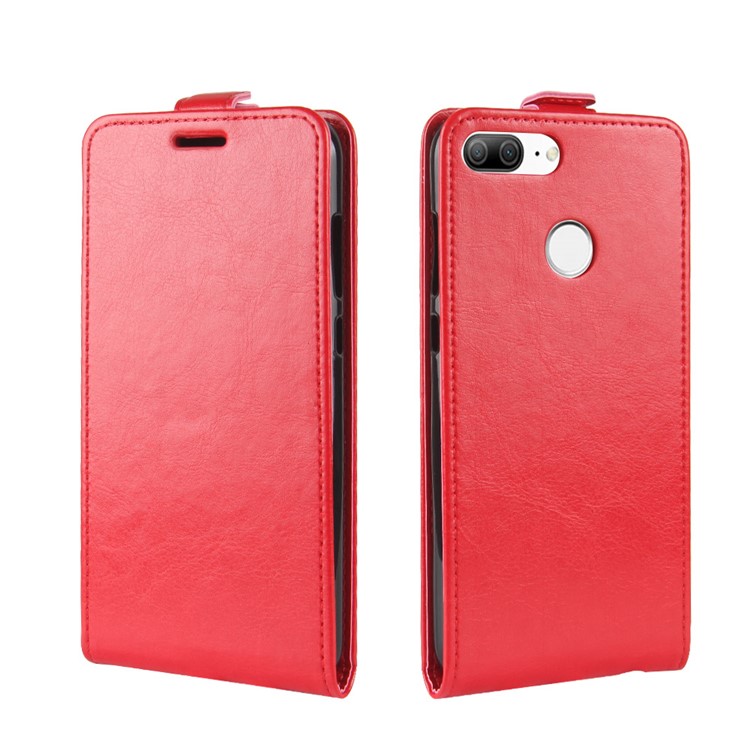 Crazy Horse PU Leather Vertical Flip Phone Case with Card Slot for Huawei Honor 9 Lite / Honor 9 Youth Edition - Red-2