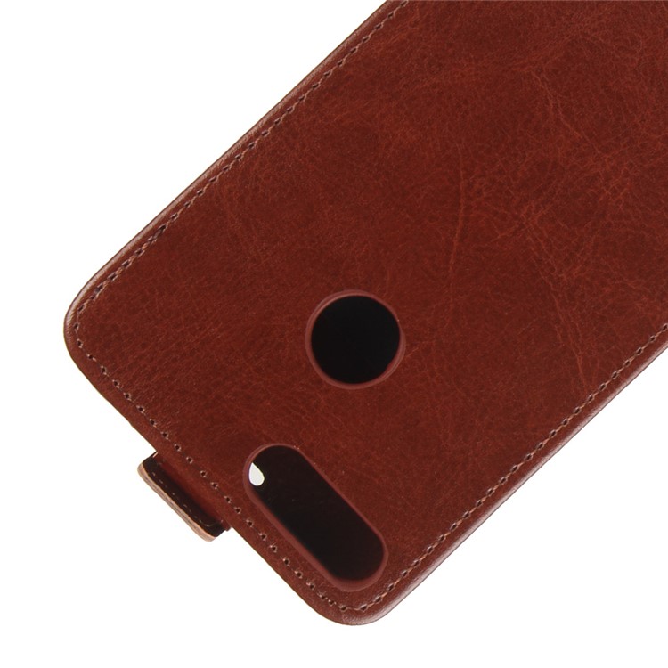 Crazy Horse Card Holder PU Leather Vertical Flip Phone Shell for Huawei Honor 9 Lite / Honor 9 Youth Edition - Brown-6