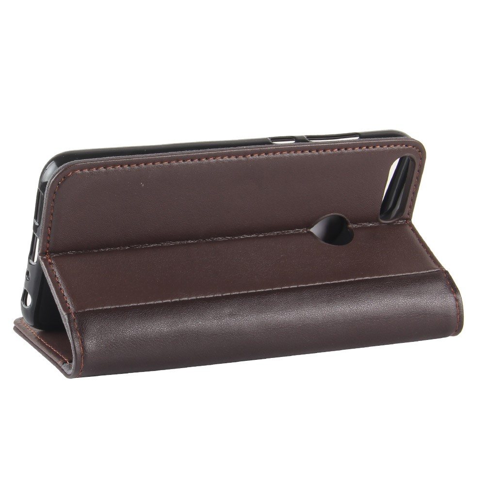 Bolsa De Couro Genuíno Com Capa De Couro Para Huawei Honra 9 Lite / Honra A Edição De 9 Jovens - Castanho-5