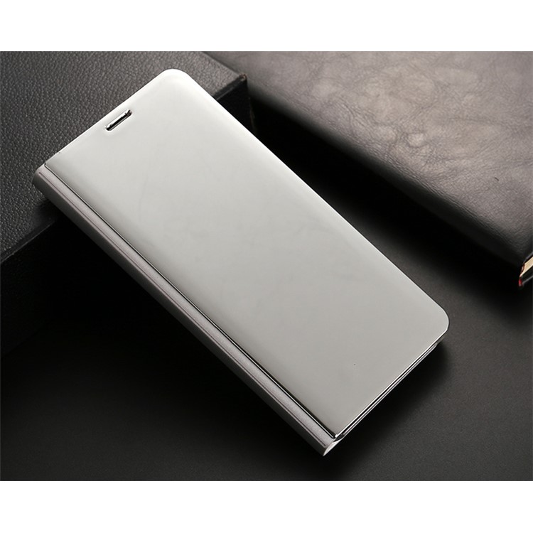 Plated Mirror Surface Leather Stand Cell Phone Cover for Huawei Mate 10 Pro - Silver-2