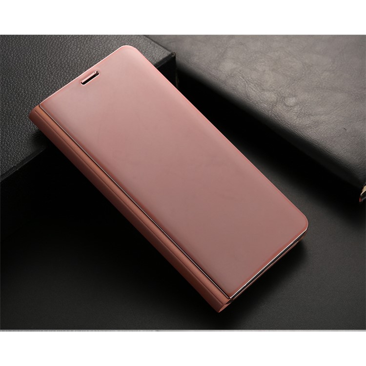 Plated Mirror Surface Leather Stand Cell Phone Shell for Huawei Mate 10 Pro - Rose Gold-2