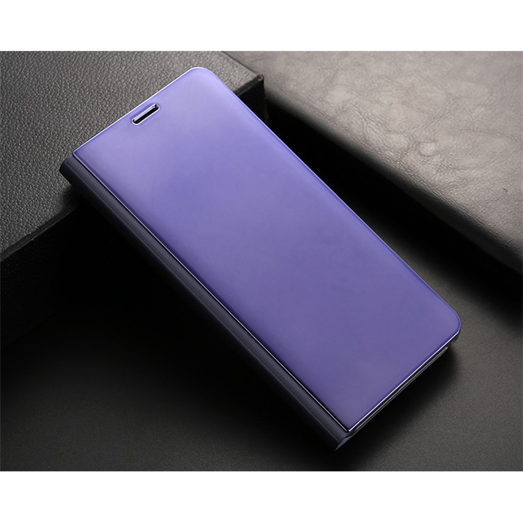 Plated Mirror Surface Leather Stand Mobile Phone Cover for Huawei Mate 10 Pro - Purple-2