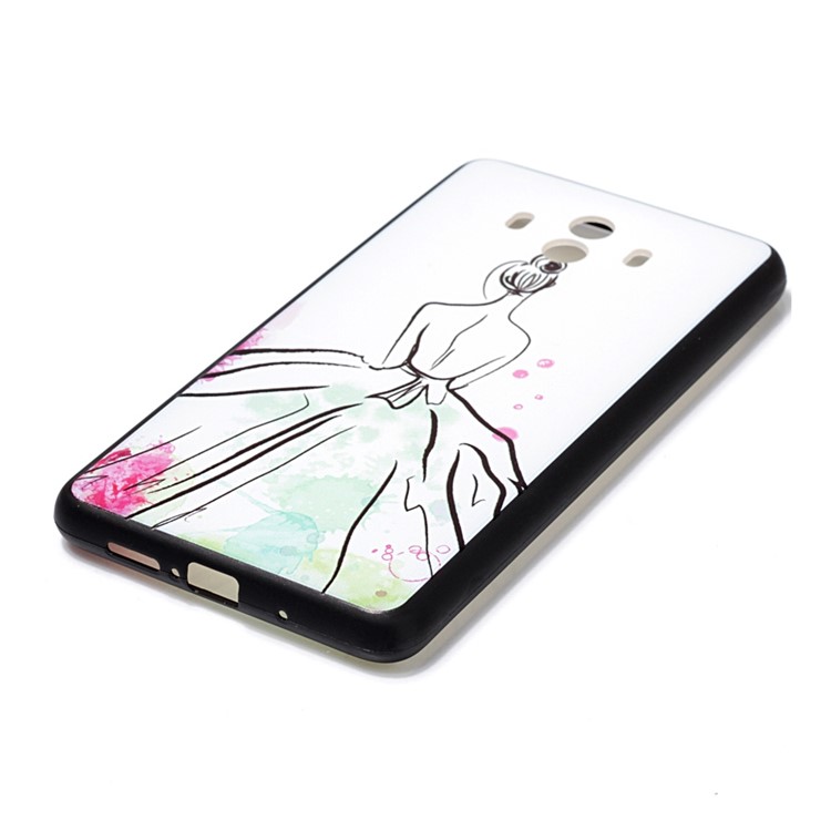 Pattern Printing Soft TPU Gel Case for Huawei Mate 10 - The Back of Beauty-2