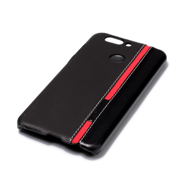 Contrast Color PU Leather Coated PC Mobile Phone Cover for Huawei nova 2 plus - Black-4