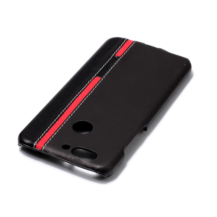 Contrast Color PU Leather Coated PC Mobile Phone Cover for Huawei nova 2 plus - Black-5