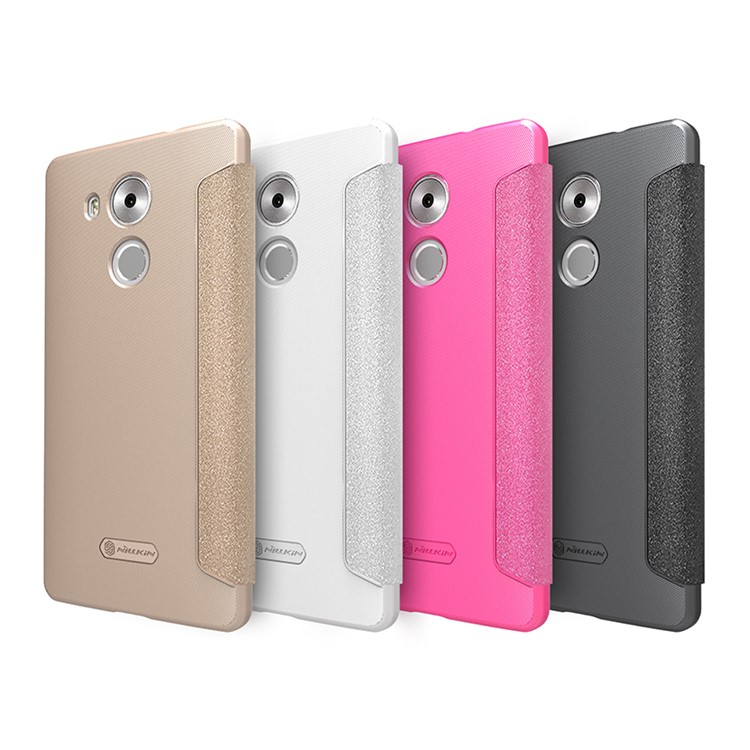 NILLKIN Sparkle Series Window View Leather Smart Cover for Huawei Mate 8 / Ascend Mate8 - White-1