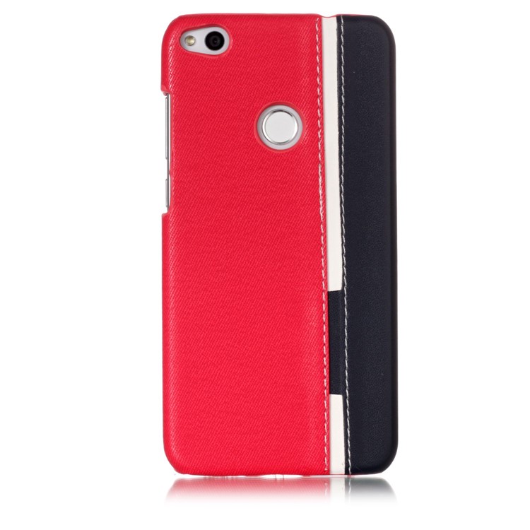 Contrast Color PU Leather Coated PC Mobile Phone Case for Huawei P8 Lite (2017)/Honor 8 Lite - Rose-2