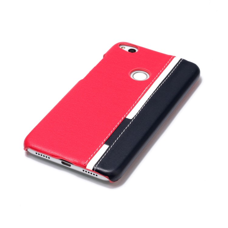 Contrast Color PU Leather Coated PC Mobile Phone Case for Huawei P8 Lite (2017)/Honor 8 Lite - Rose-4