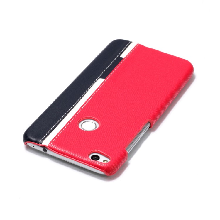 Contrast Color PU Leather Coated PC Mobile Phone Case for Huawei P8 Lite (2017)/Honor 8 Lite - Rose-5
