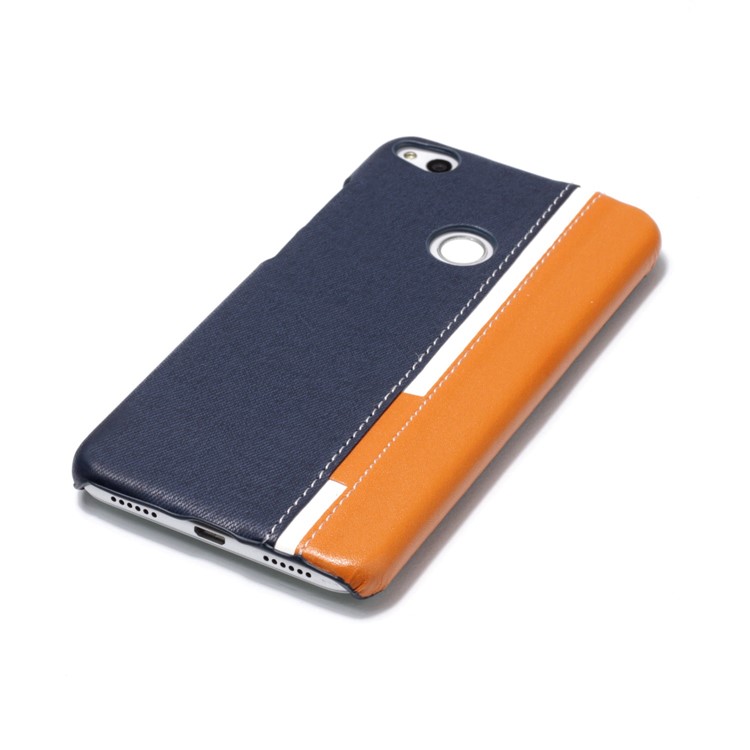 Contrast Color PU Leather Coated PC Mobile Phone Casing for Huawei P8 Lite (2017)/Honor 8 Lite - Blue-4